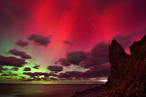 Aurora Over Chimney Bluffs by Dan Olean